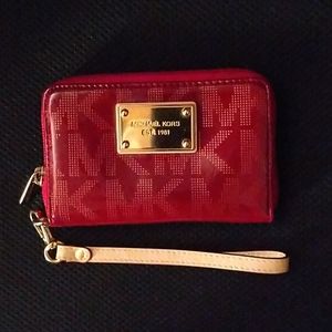 Michael Kors Wristlet, Dark Red